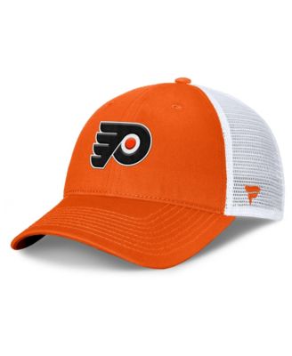 Men's Orange/White Philadelphia Flyers Core Primary Logo Trucker Adjustable Hat