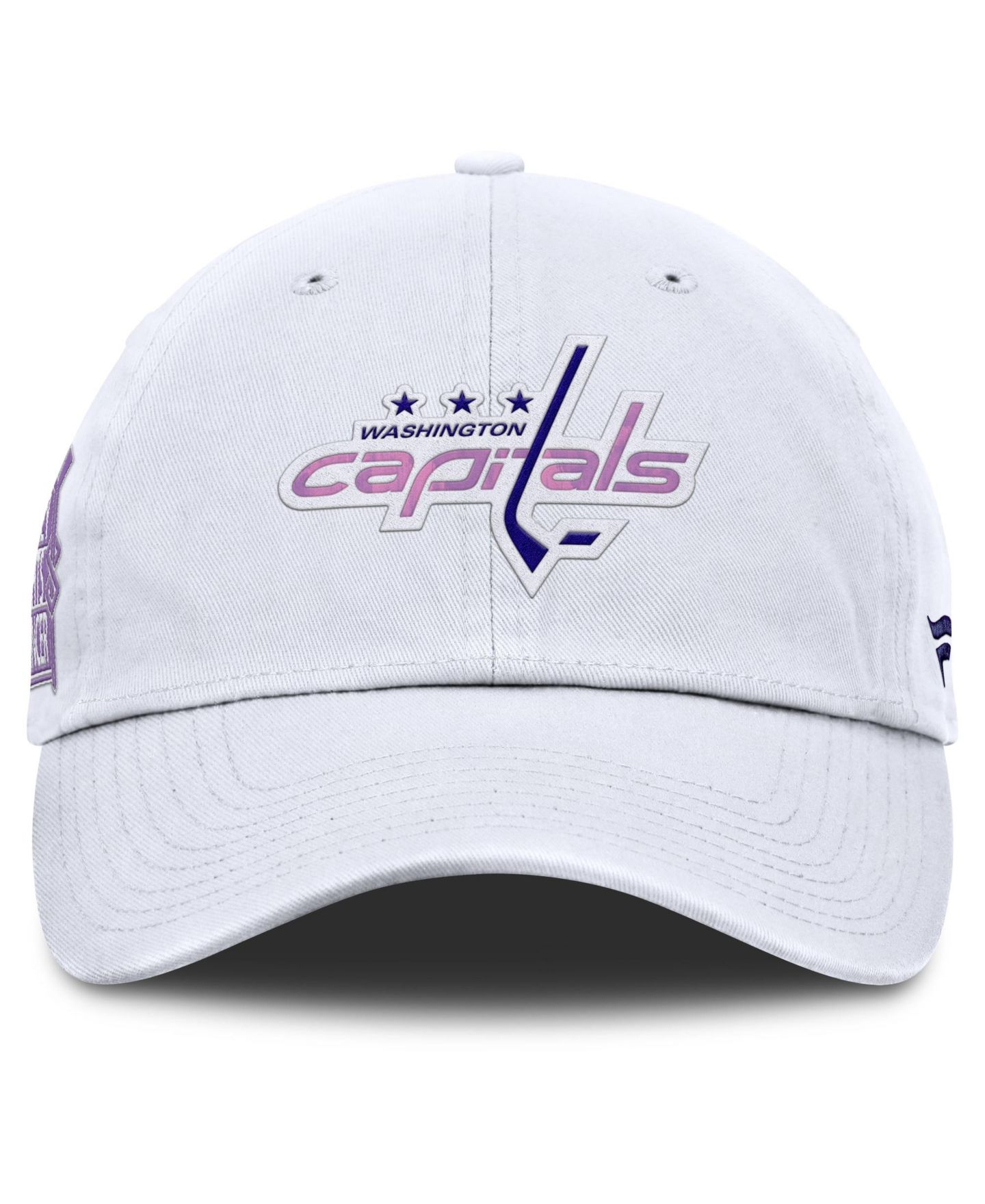 Мужская кепка Fanatics White Washington Capitals Authentic Pro Hockey Fights Cancer Adjustable Hat — фото 2