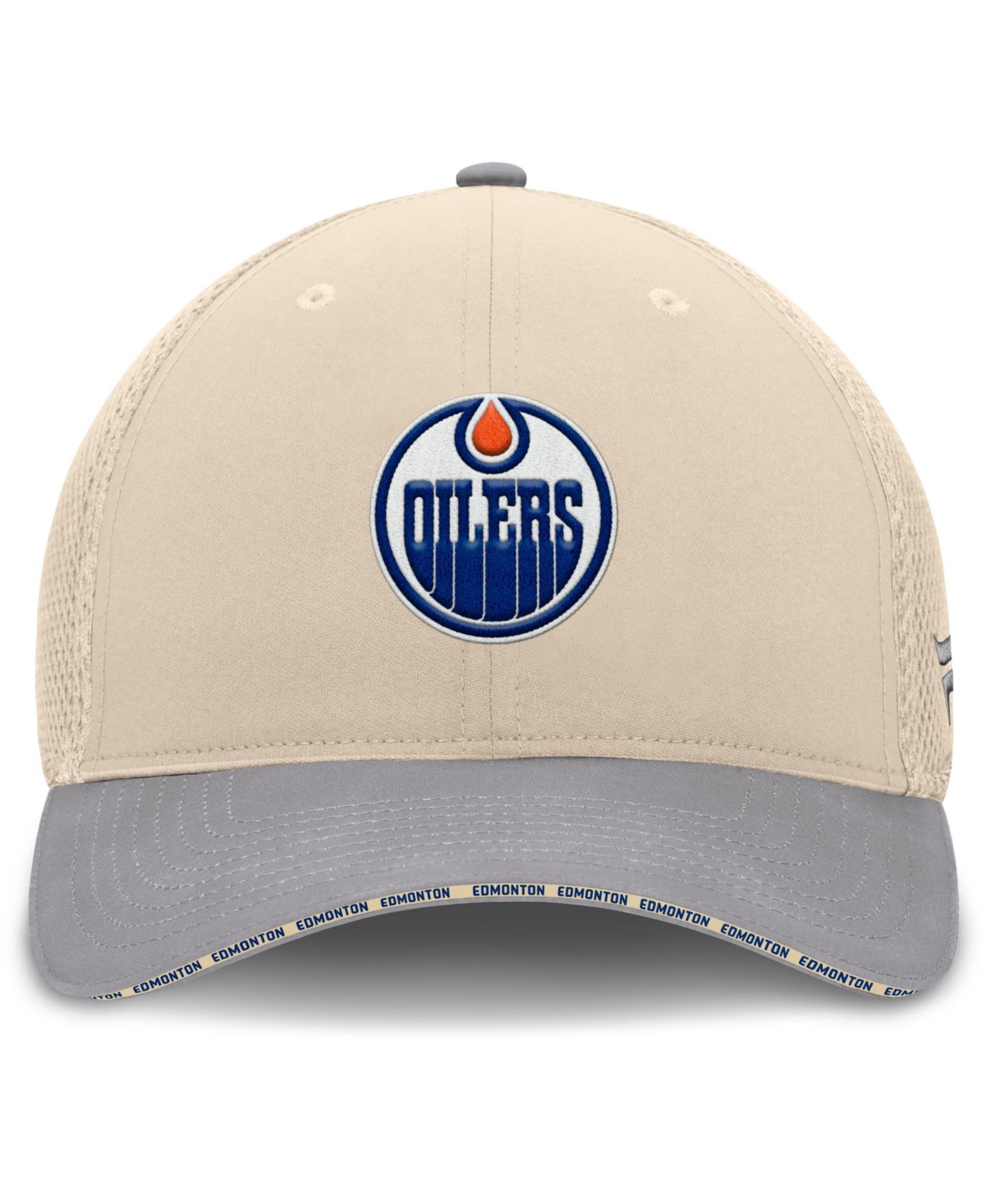 Мужская кепка Fanatics Tan Edmonton Oilers Fundamentals Span Flex Hat — фото 7