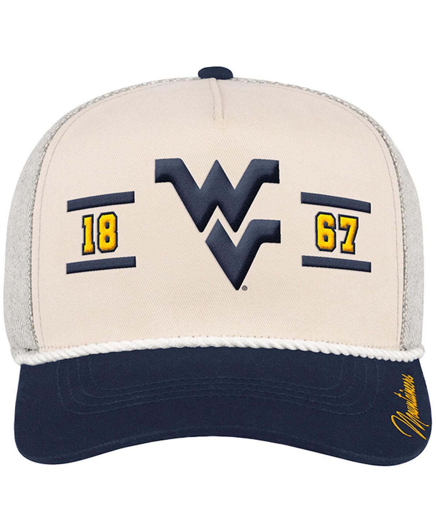 Мужская кепка Colosseum Natural West Virginia Mountaineers Frank Podium Adjustable Hat — фото 2
