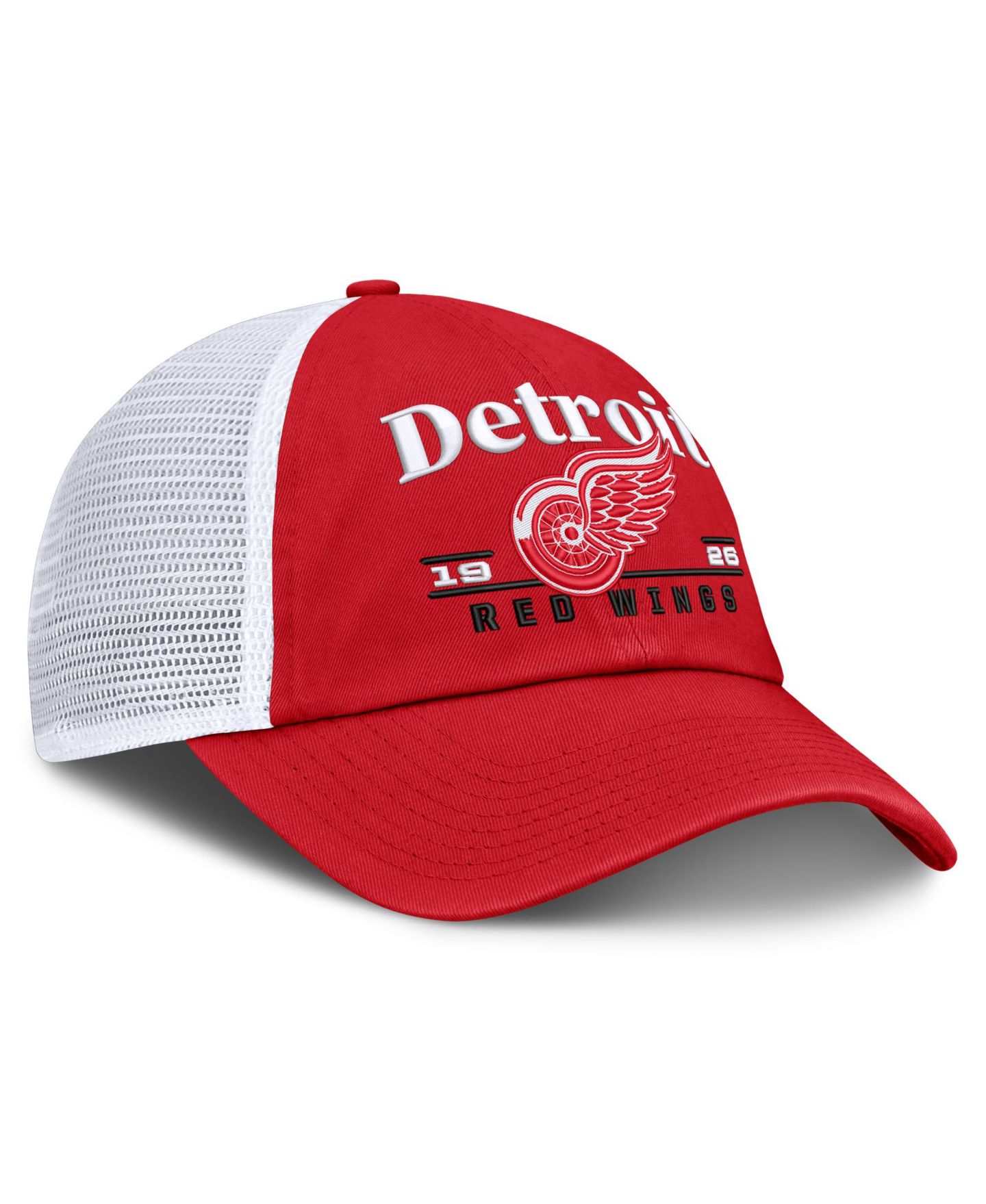 Мужская кепка Fanatics Red Detroit Red Wings Fundamental Underline Trucker Adjustable Hat — фото 3