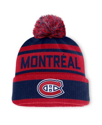 Men's Navy/Red Montreal Canadiens Fundamental Cuffed Knit Hat with Pom