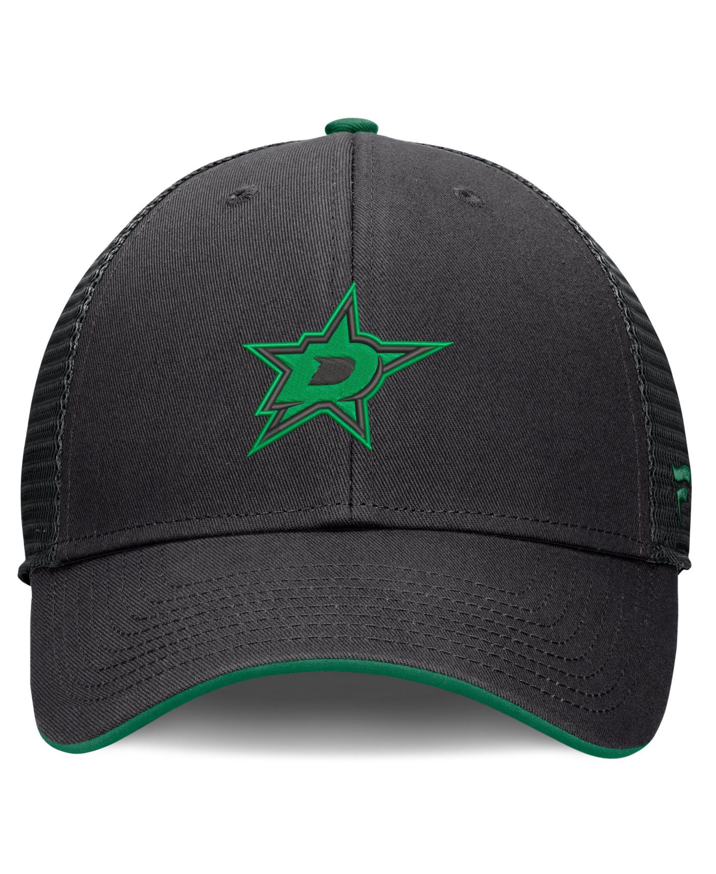 Мужская кепка Fanatics Black Dallas Stars Fundamental Limits Trucker Adjustable Hat — фото 2
