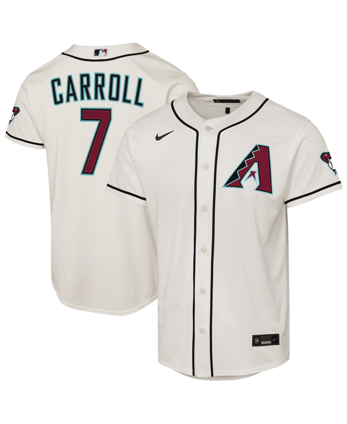 Nike Boys' and Girls' Arizona Diamondbacks Corbin Carroll Loose-Fit Short-Sleeve Jersey
