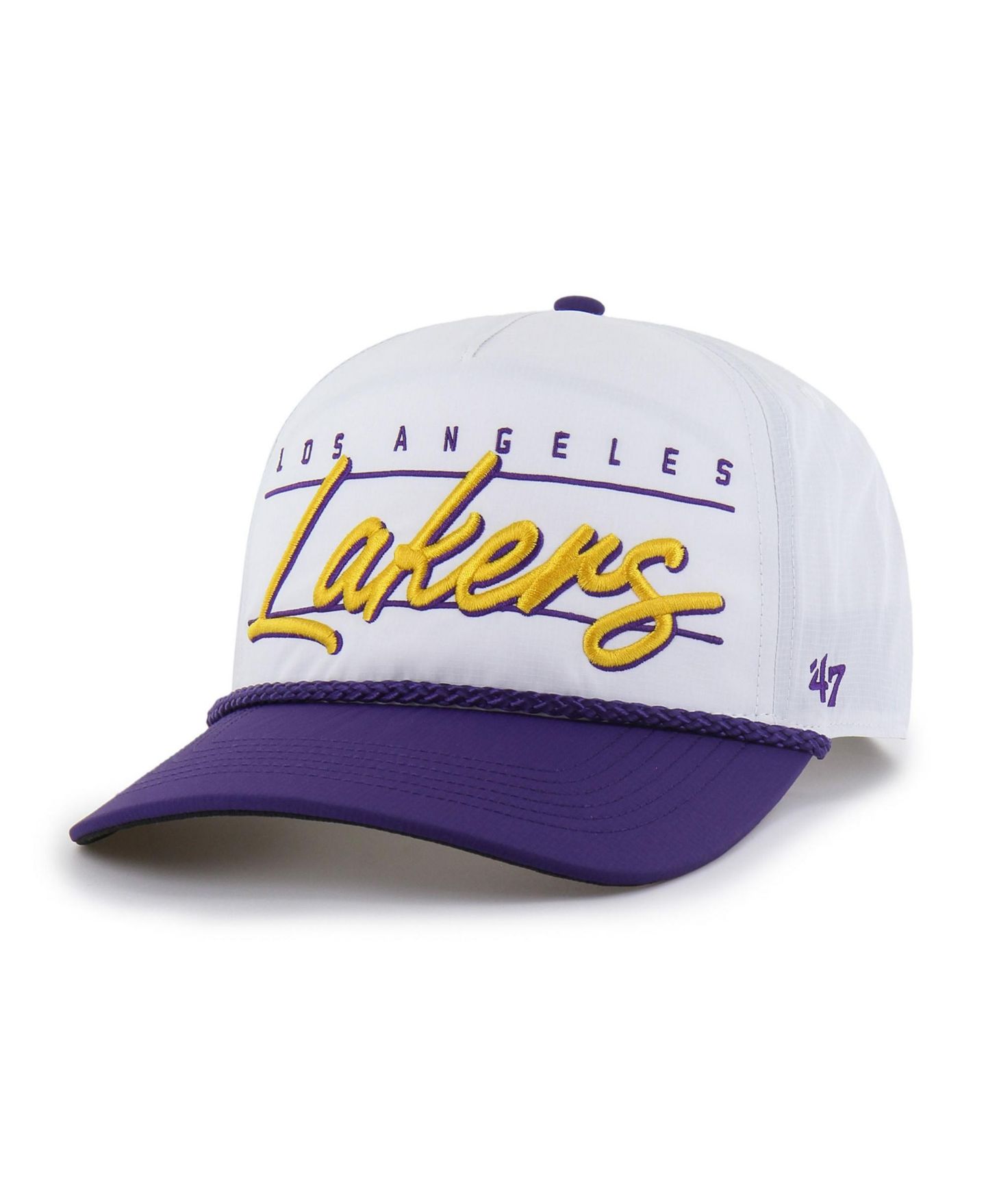 Мужская кепка '47 Brand White Los Angeles Lakers brrr° Condor Two-Tone Hitch Rope Adjustable Hat — фото 1