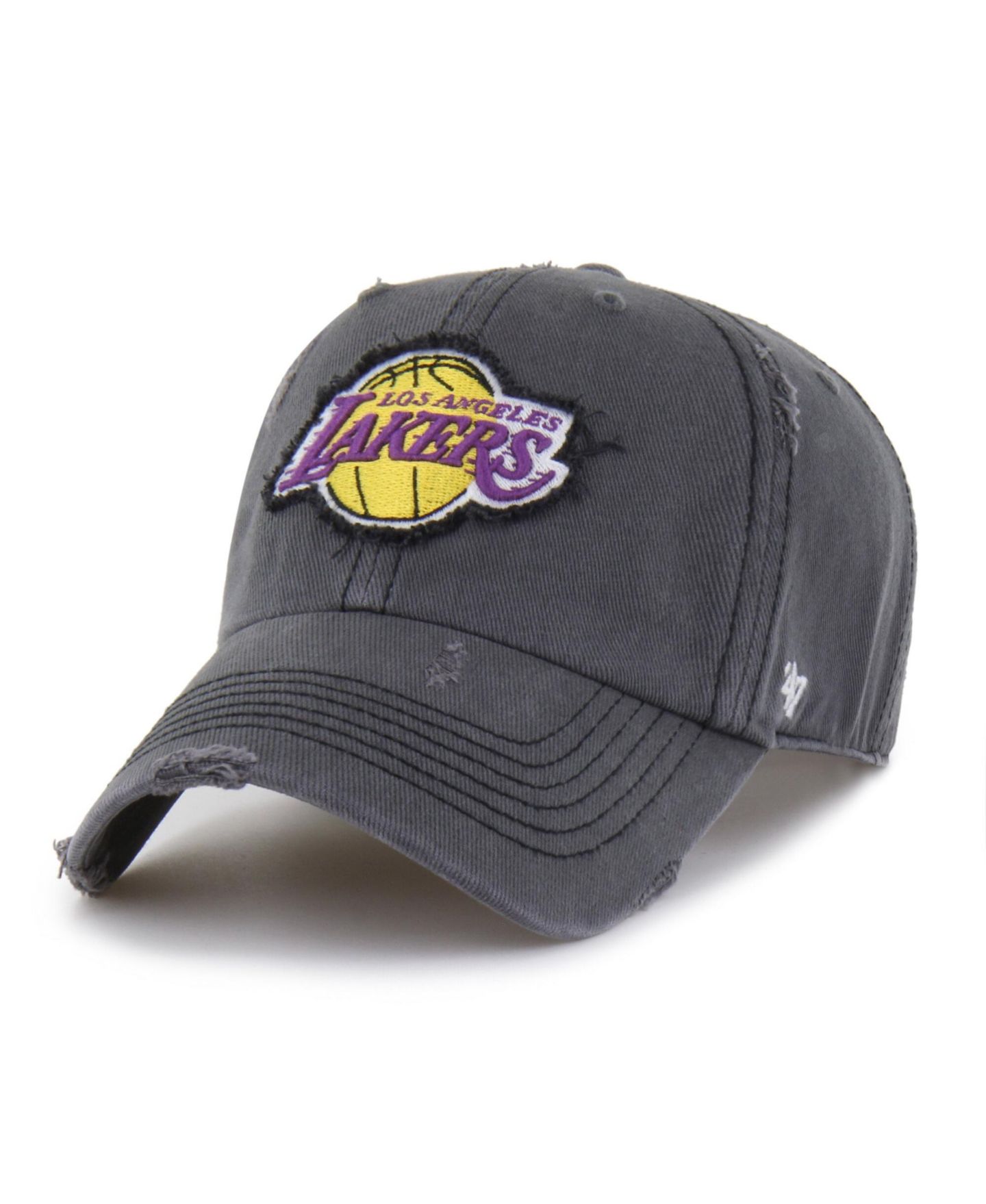 Мужская кепка '47 Brand Charcoal Los Angeles Lakers Weathered Clean Up Adjustable Hat — фото 1