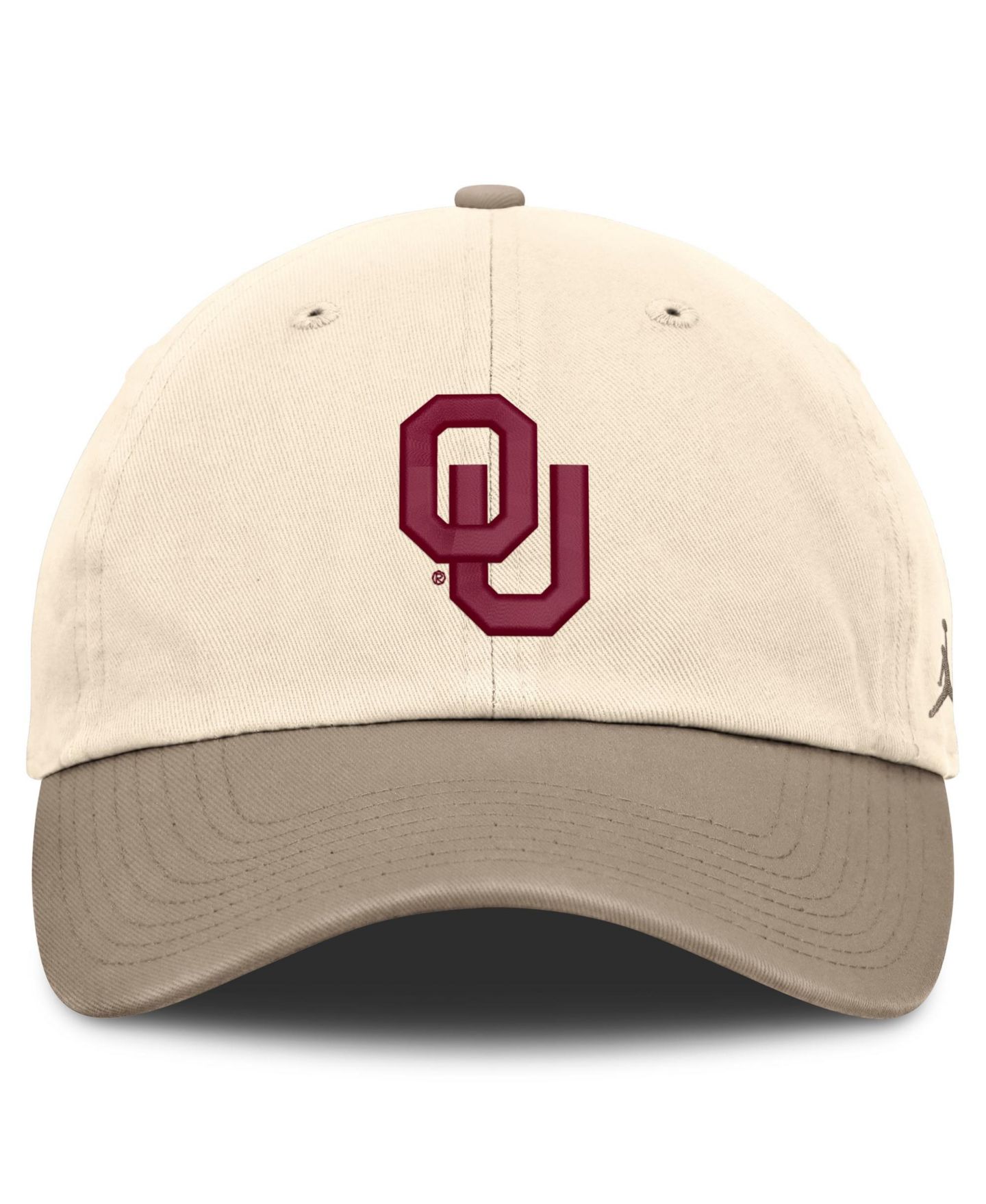 Мужская кепка Jordan Natural/Khaki Oklahoma Sooners Two-Tone Club Adjustable Hat — фото 2