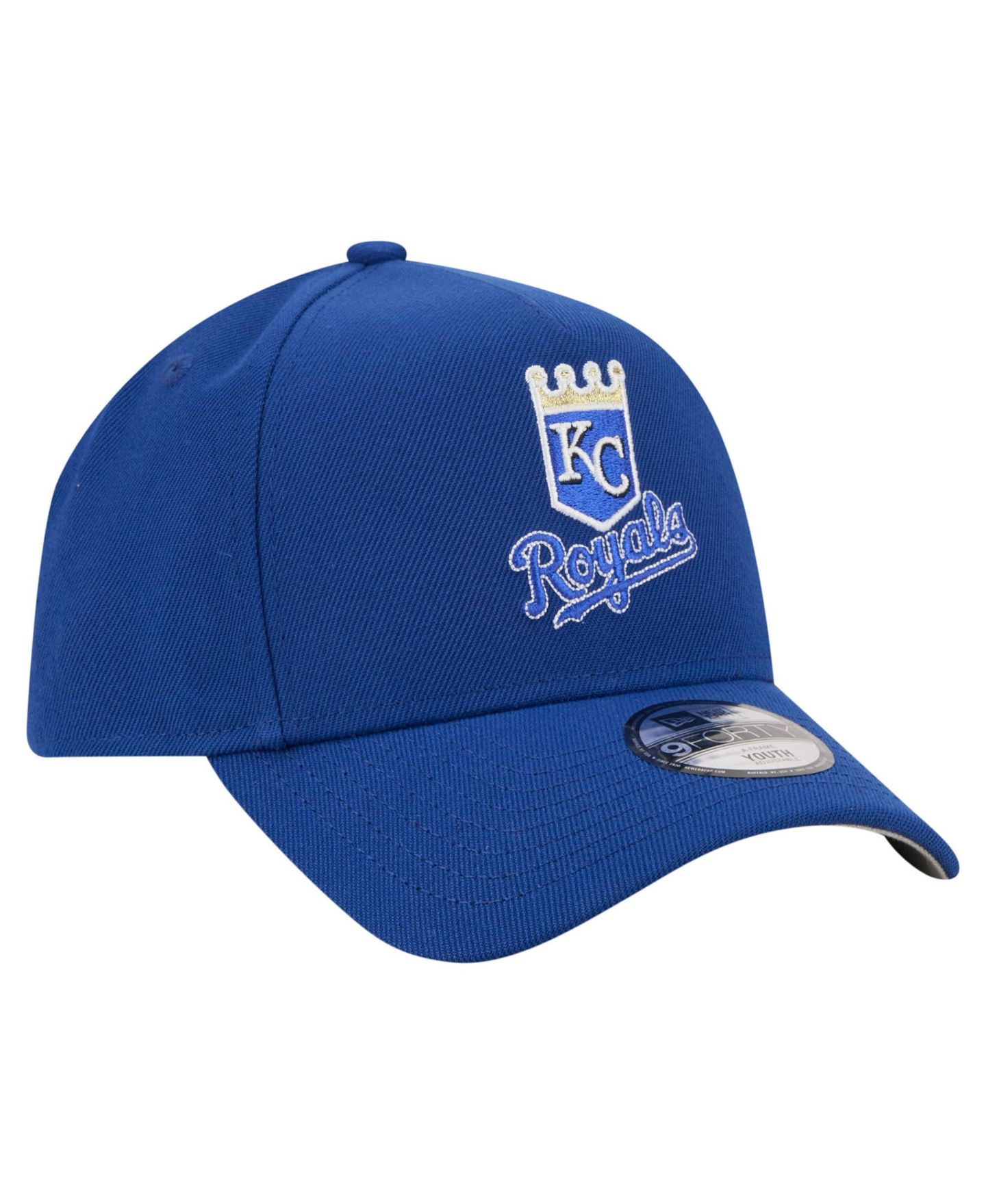 Детская кепка New Era Royal Kansas City Royals Cooperstown Logo 9FORTY A-Frame Adjustable Hat — фото 3