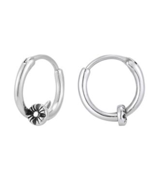 Silver-Tone Nail Hoops
