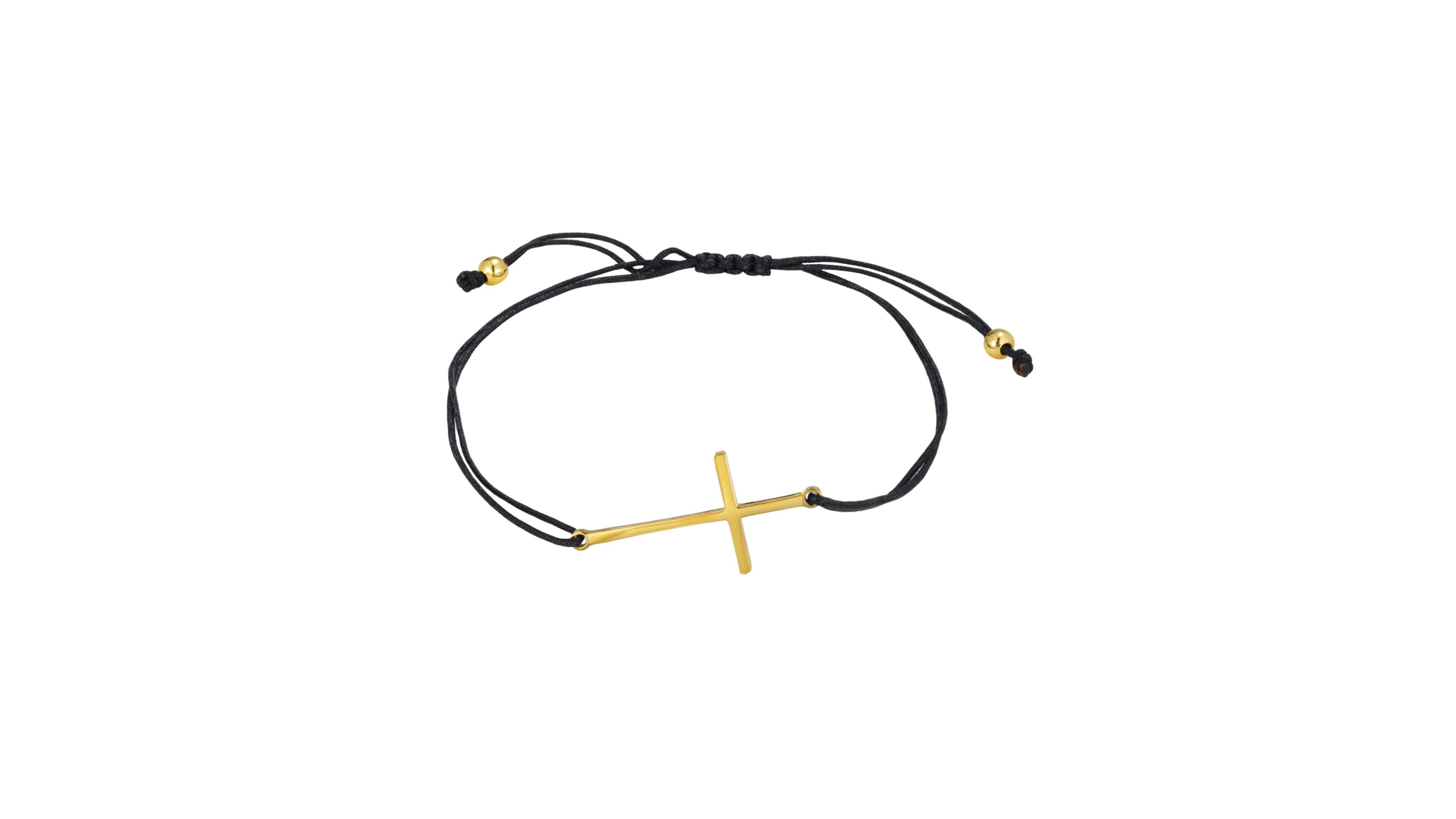 Adornia Men's Gold-Tone Adjustable Cross Bracelet