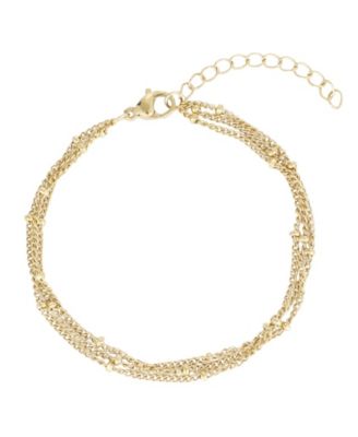 Gold-Tone 3-Satellite Multi-Strand Adjustable Bracelet