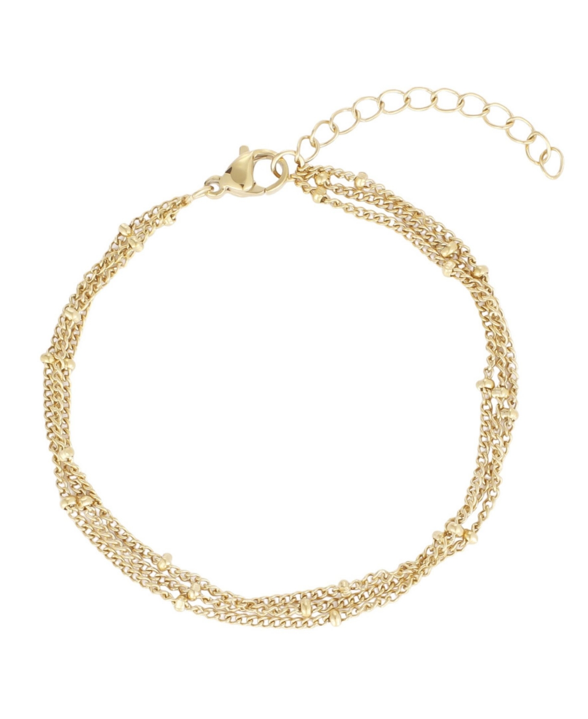 Adornia Gold-Tone 3-Satellite Multi-Strand Adjustable Bracelet