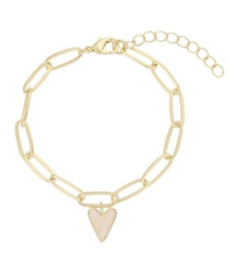 Women's Imitation Pearl Heart Adjustable Bracelet