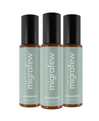 MigraFew Aromatherapy RollOn with Peppermint Spearmint and Lavender Essential Oils 9.76 Milliliter Pack of 3