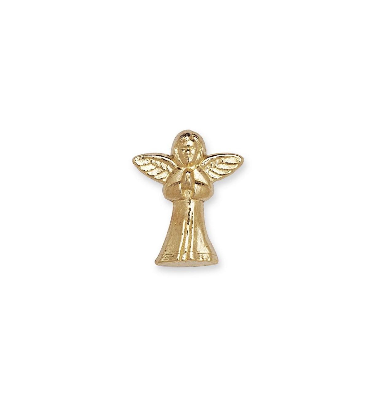 Curata Jewelry Solid 14k Gold Praying Angel Lapel Pin For Men - Yellow gold
