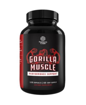 Gorilla Muscle Herbal Supplement for Men with Goat Weed, Maca Root, Tongkat Ali and Saw Palmetto | 120 Count