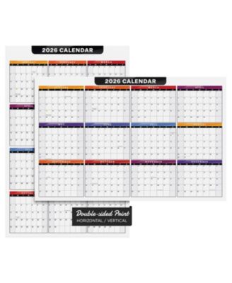 Large 12 Month Wall Desk Planner Reversible 2 Per Pack Thick Durable Cardstock
