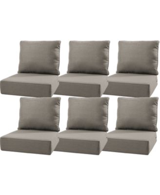 24"x24"x6" Patio Thick Cushions and Pillows Set - Deep Seat Indoor/Outdoor Water and Fade Resistant