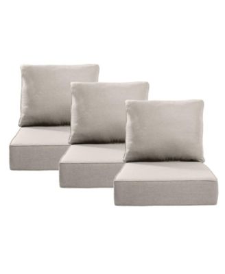 24"x24"x6" Patio Thick Cushions and Pillows Set - Deep Seat Indoor/Outdoor Water and Fade Resistant