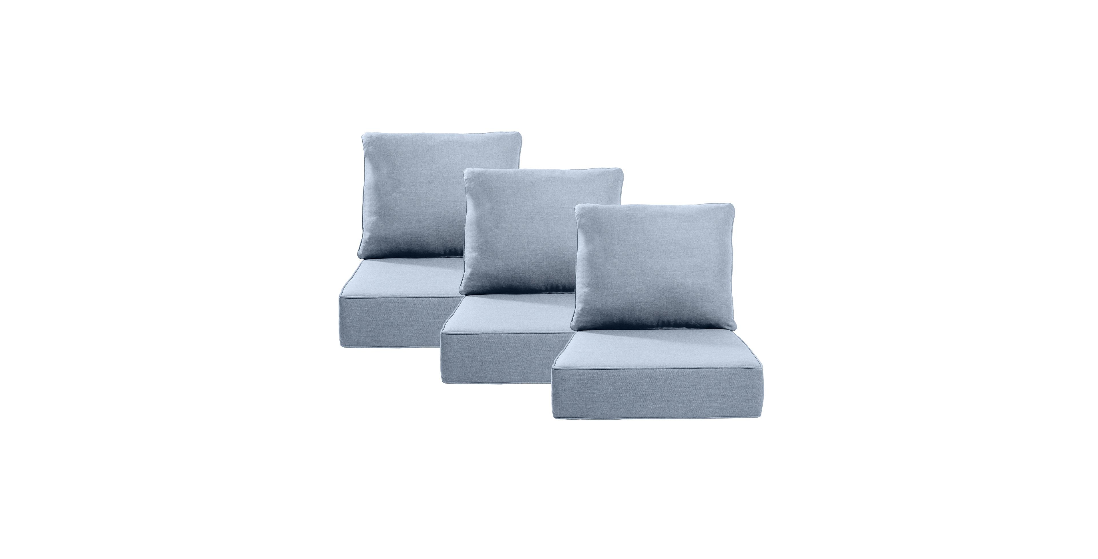 Bellefurn 24"x24"x6" Patio Thick Cushions and Pillows Set