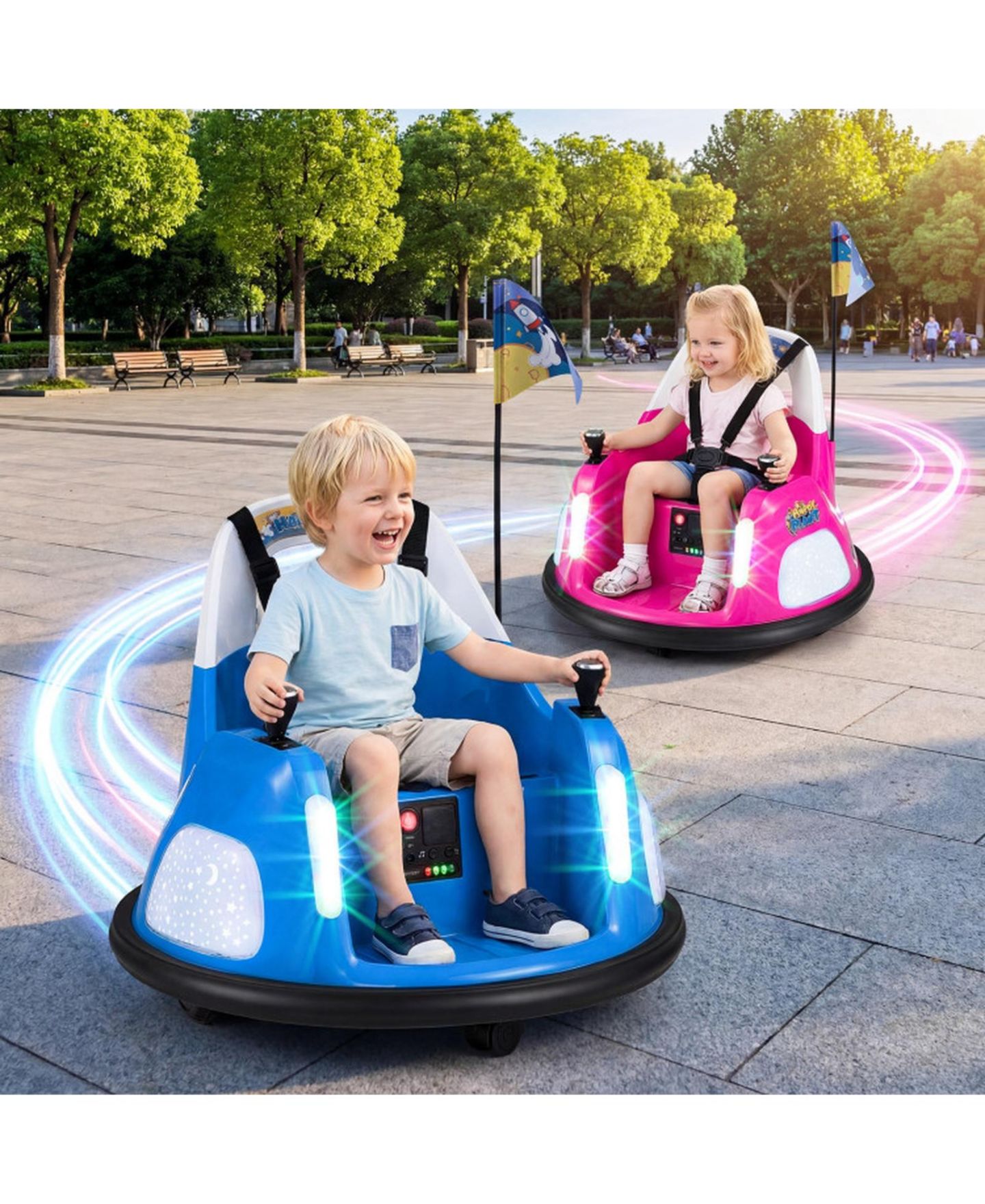 Детская игрушка SUGIFT 12V Kids Ride on Bumper Car 360 Degree Spinning with Remote Control, Ages 18-72 Months, цвет: Синий — фото 2