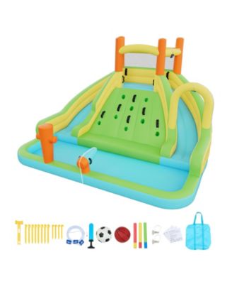 13.3 x 11.4 Ft Inflatable Bounce House Water Slide with Climbing Wall and Splash Pool Ages 3 to 8