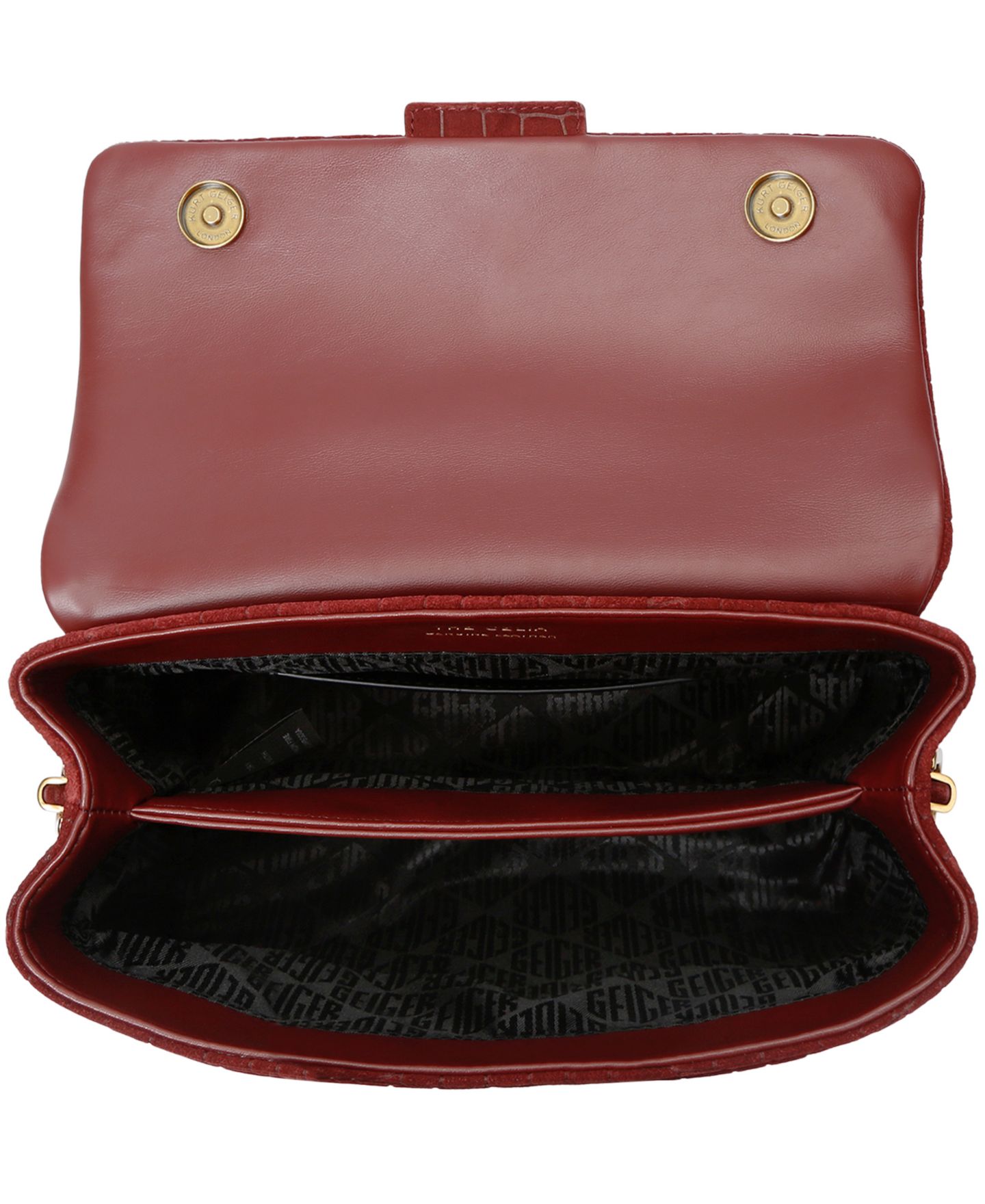 Женская сумка Kurt Geiger London Small Celia Suede Shoulder, цвет: Средний красный — фото 3