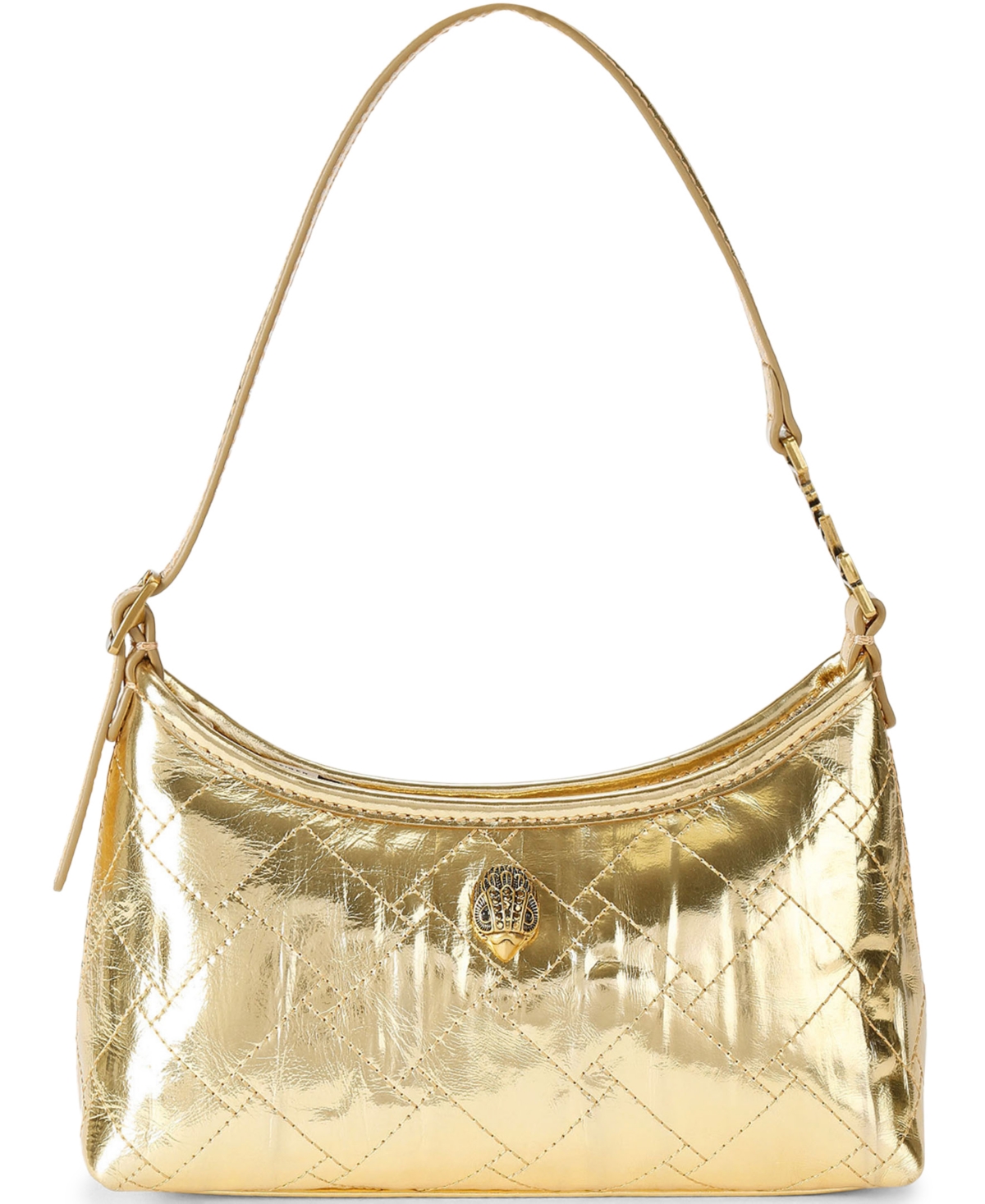 Kurt Geiger Kurt Small Sling Crinkled Leather Shoulder Handbag In Gold