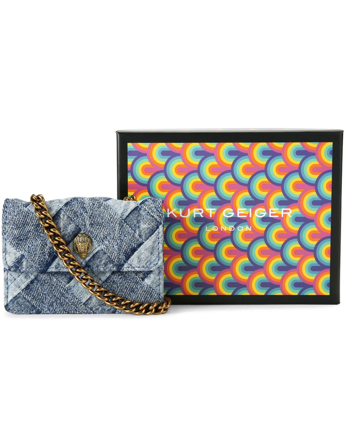 Женская сумка через плечо Kurt Geiger London Micro Denim Kensington, цвет: Джинсовый — фото 2