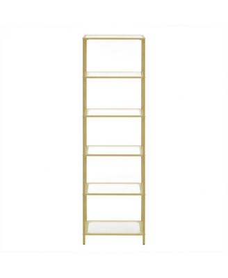 6-Tier Glass Shelf, Bookshelf, Storage Rack, Tempered Glass, Easy Assembly, Bathroom, Living Room