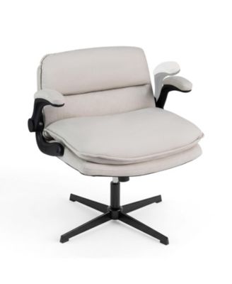 Criss Cross Chair with Flip-up Arms, Adjustable Height, Wide Backrest, Padded Seat