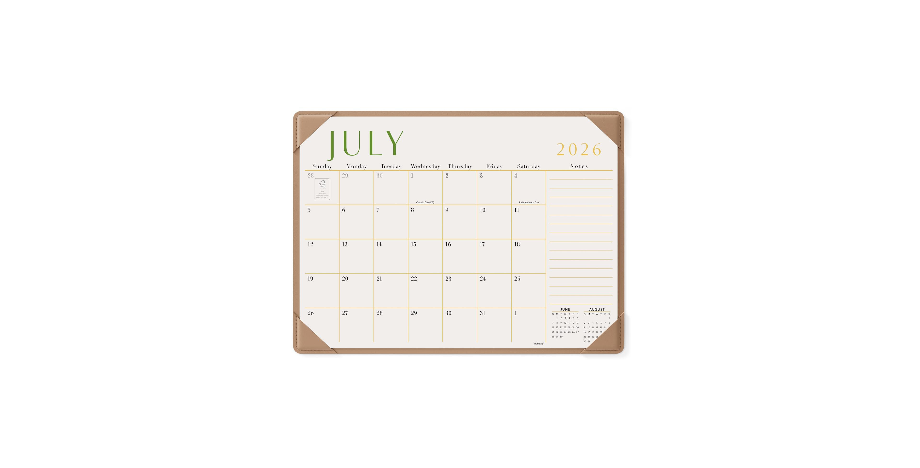 Danrong Desk Calendar With Protective Mat Monthly Planning For Home Office School