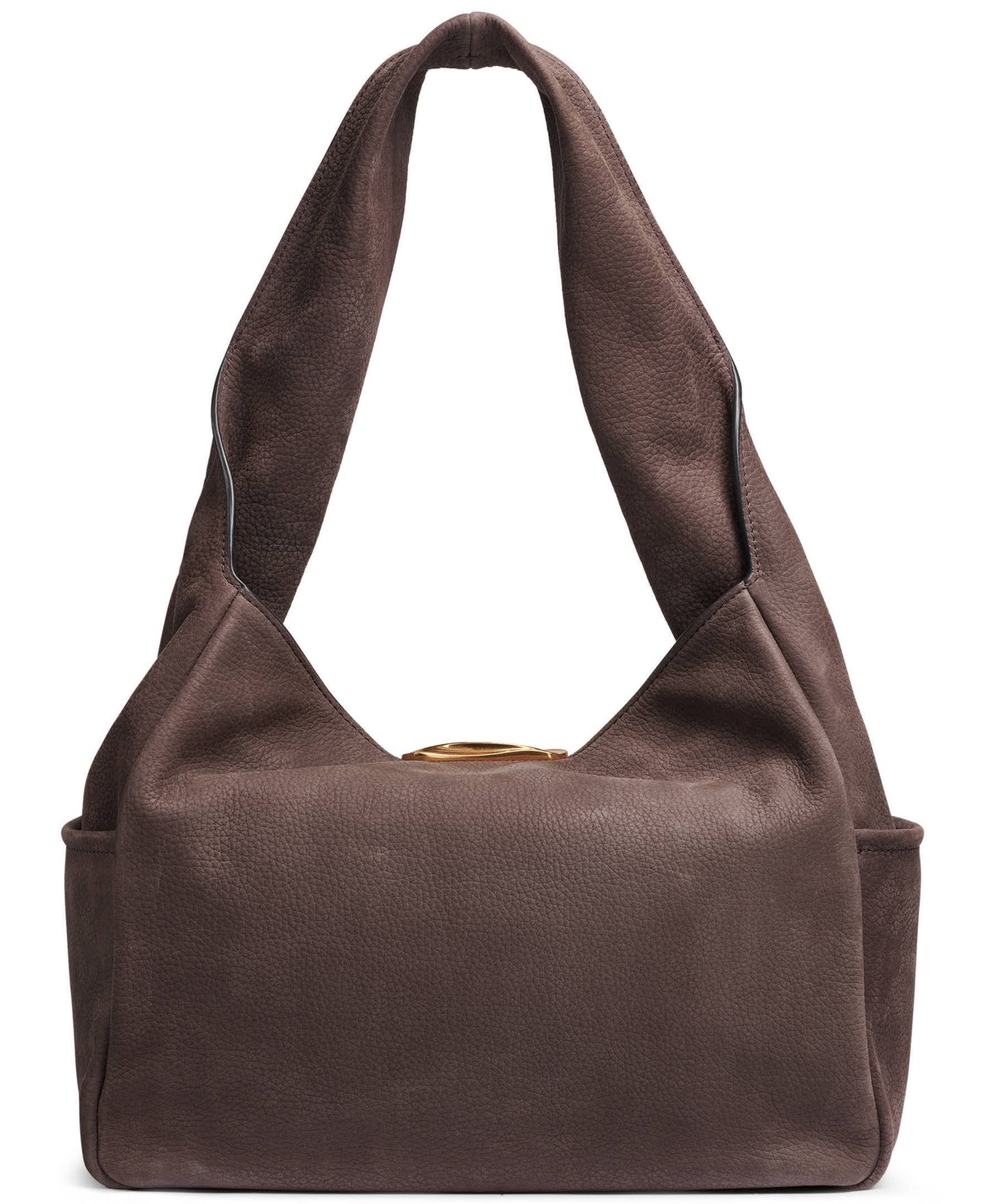 Женская сумка Donna Karan New York Amagansett Leather Medium Shoulder Handbag, цвет: Тёмно-коричневый — фото 2