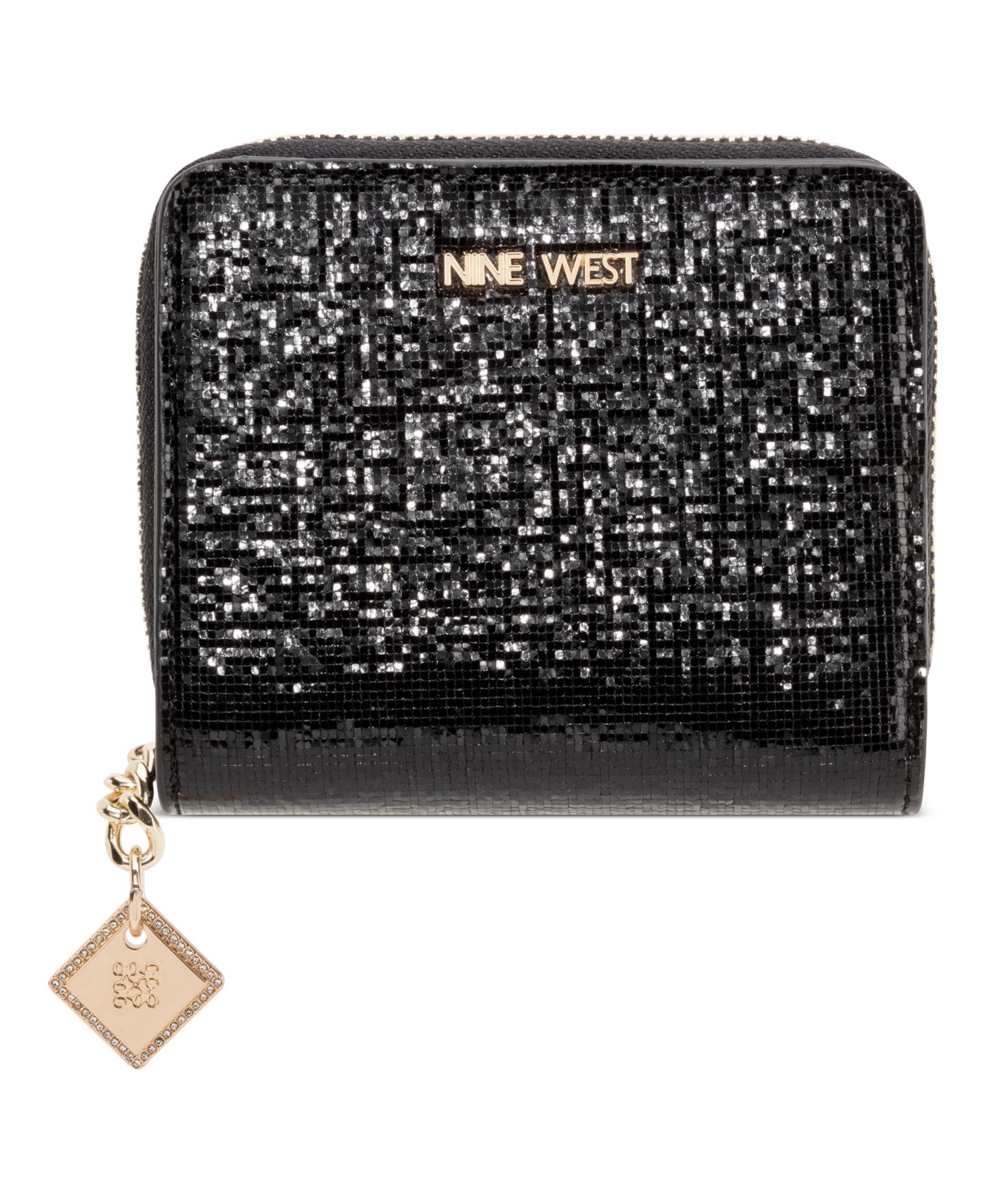 Женский кошелёк Nine West Kristina Metallic Zip Around Wallet, цвет: Чёрный — фото 1