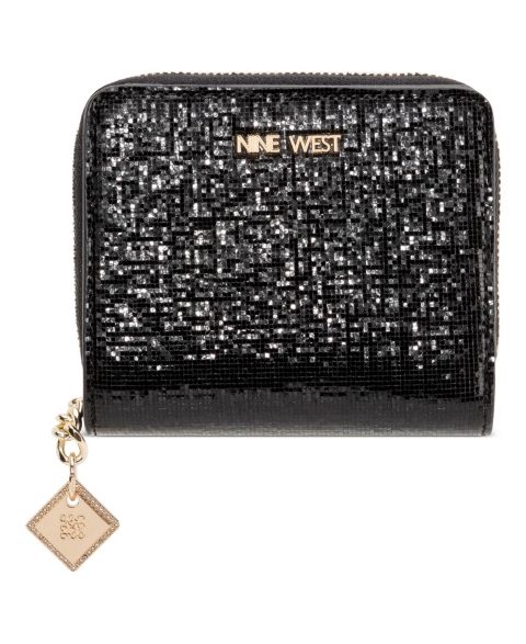 Женский кошелёк Nine West Kristina Metallic Zip Around Wallet, цвет: Чёрный