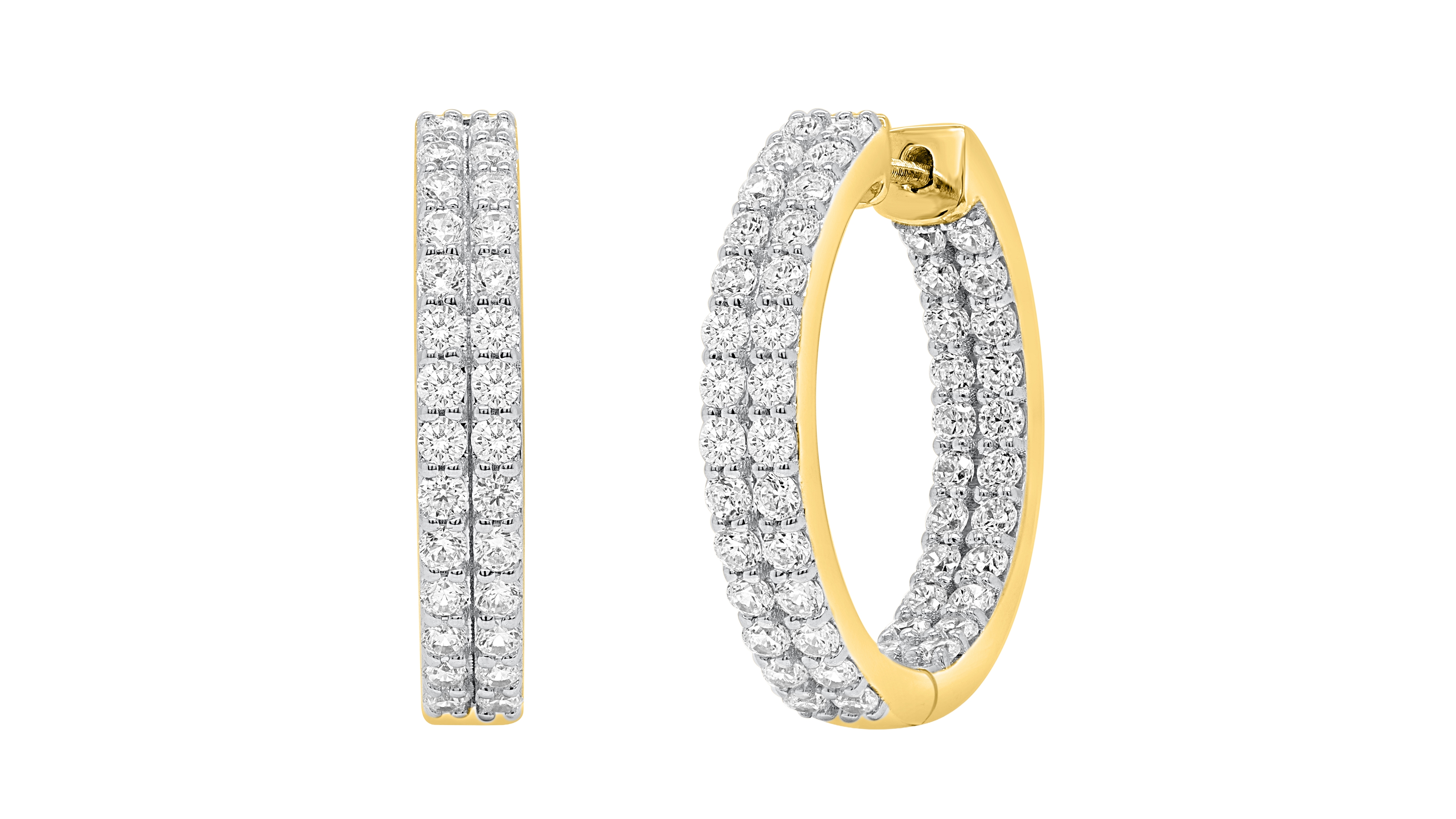 Forever Grown Diamonds Lab-Grown Diamond Double Row Inside Out Hoop Earrings (2 ct. t.w.) Sterling Silver