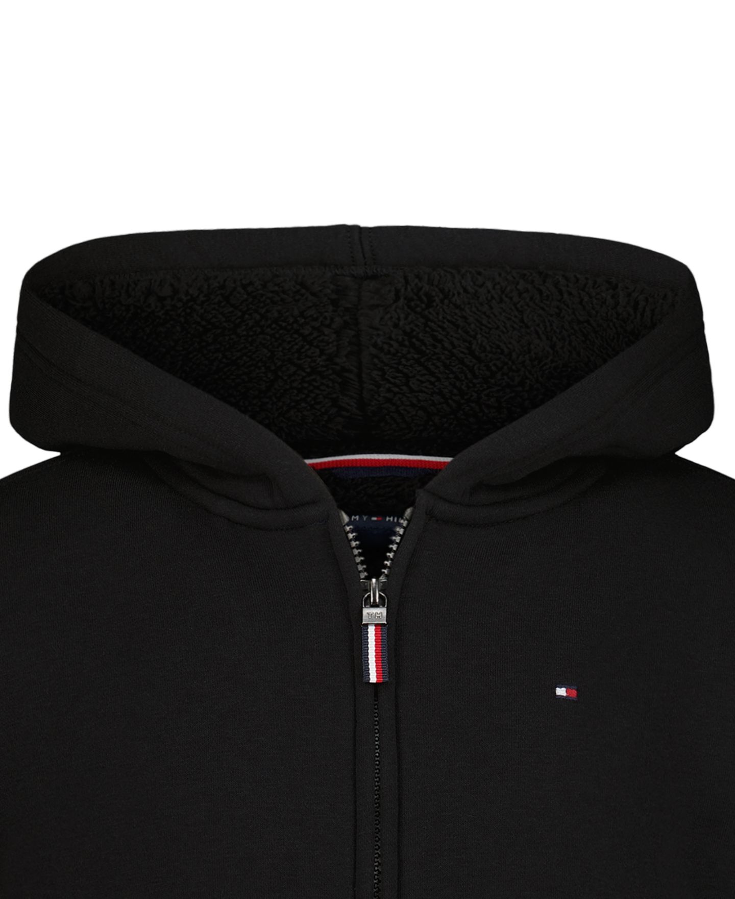 Худи Tommy Hilfiger Signature Sherpa Lined Full Zip для мальчиков, цвет: Чёрный — фото 4