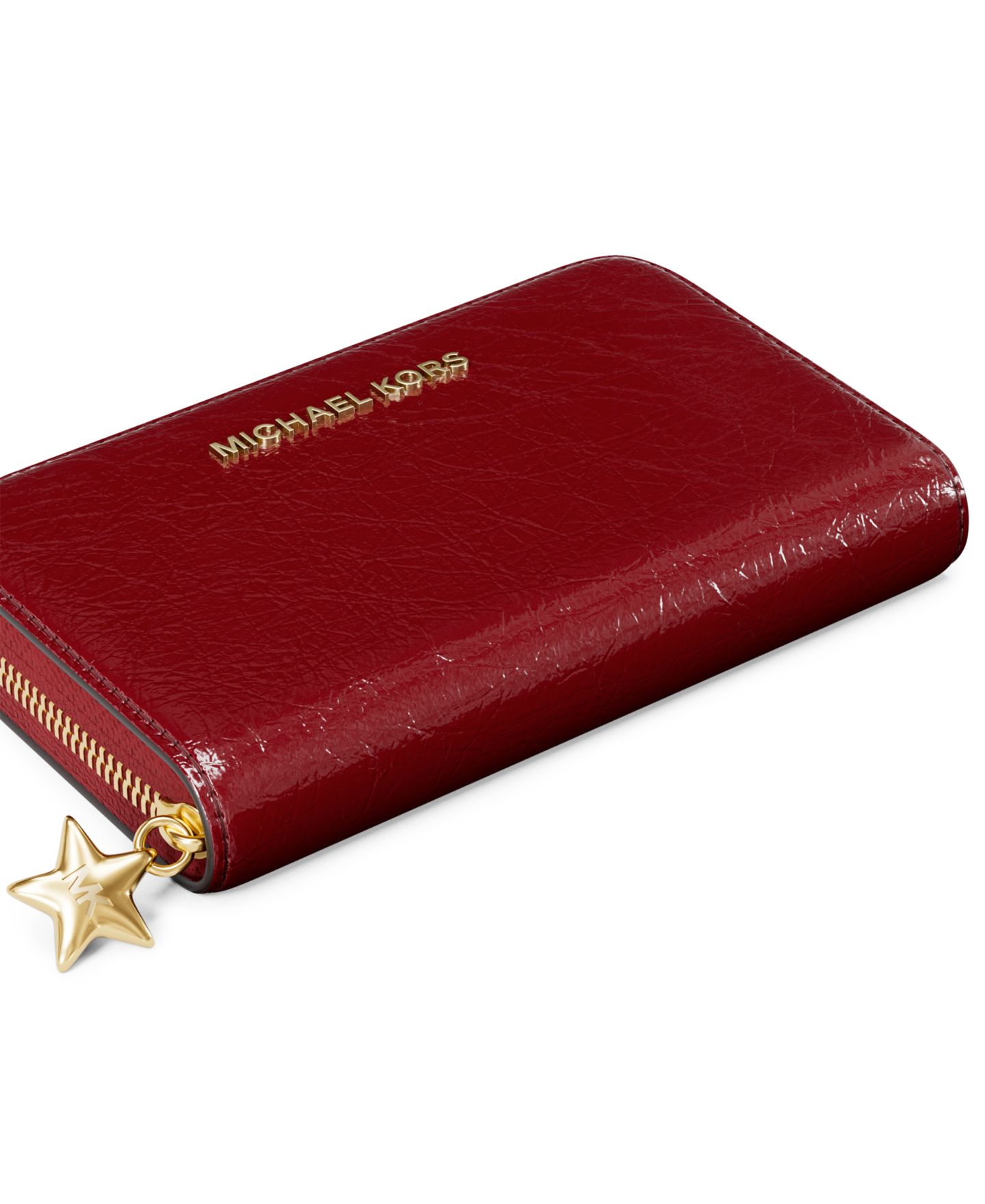 Женский кошелёк Michael Kors Zip Around Star Charm Card Case, цвет: Глубокий красный — фото 4