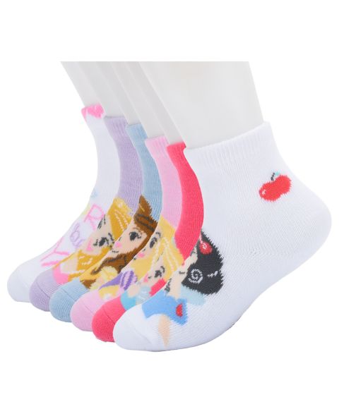 Детские носки Planet Sox Disney Princess с резинкой на щиколотке, набор из 6 пар, 2T-5T, цвет: Белый