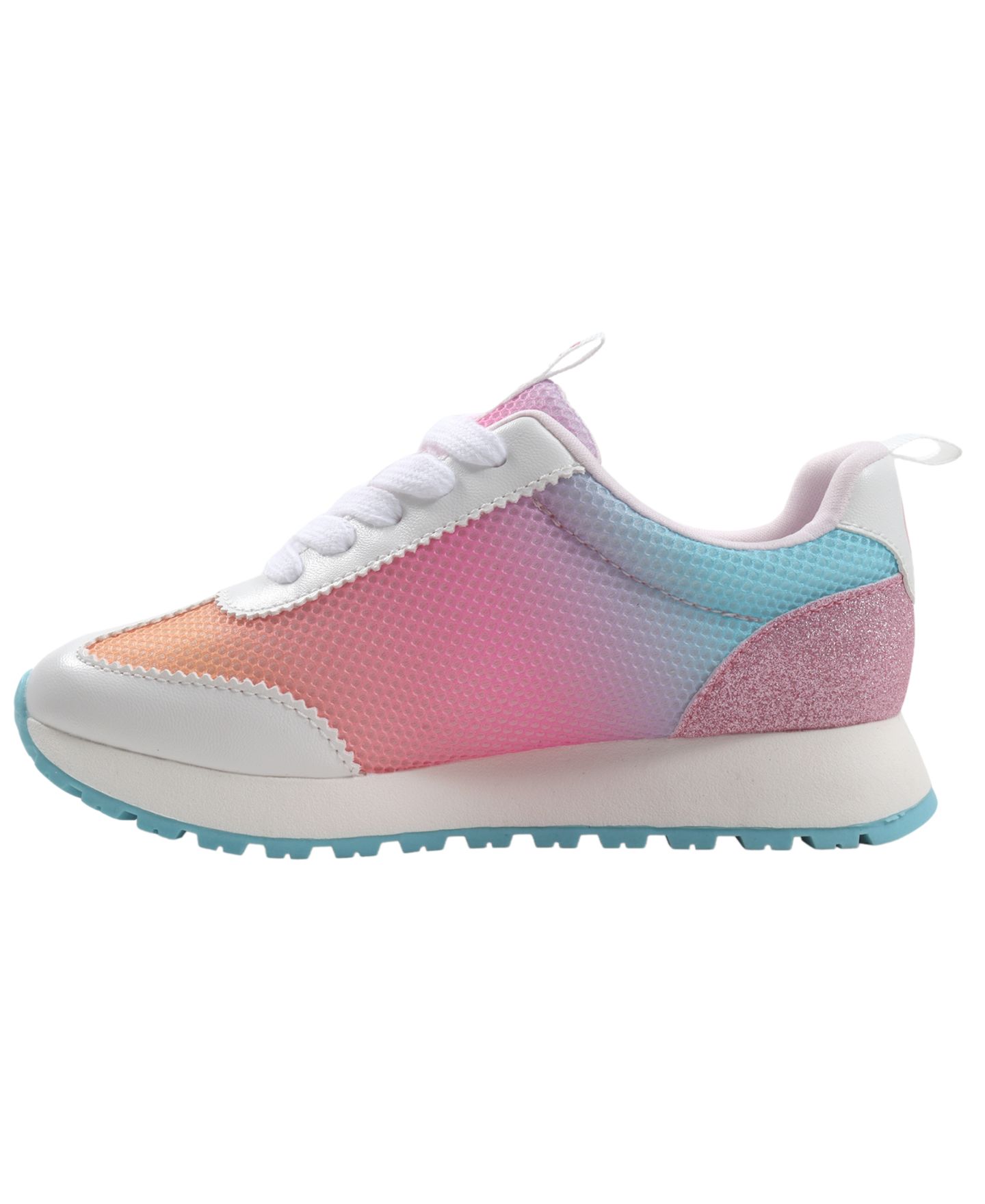 Кроссовки Sam & Libby Rosa Wide Glitter Logo Lace-Up для девочек, цвет: Белый / Синий — фото 7