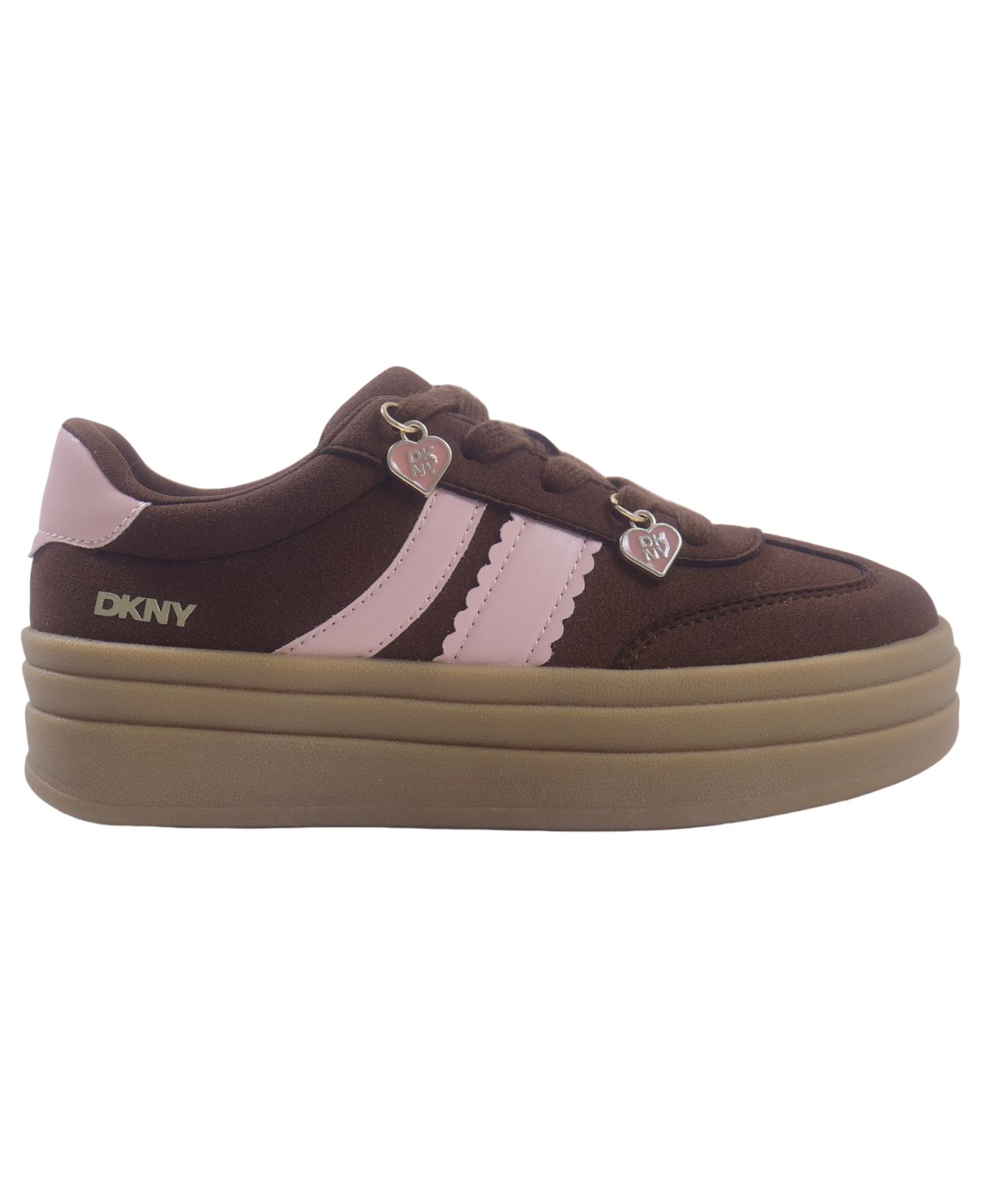 Кроссовки DKNY Tri Geselle Platform Heart Charm Lace-Up для девочек, цвет: Коричневый — фото 2