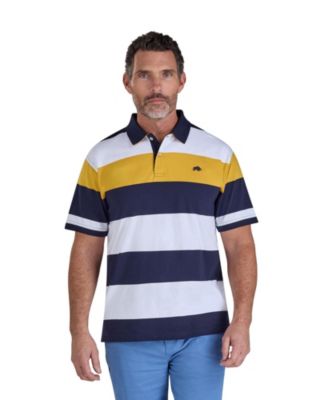 Men's Chest Band Stripe Embroidered Logo Polo Shirt