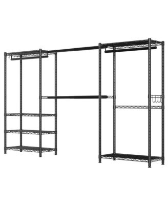 Heavy Duty Clothes Rack, Extendable Portable Closet with Shelves