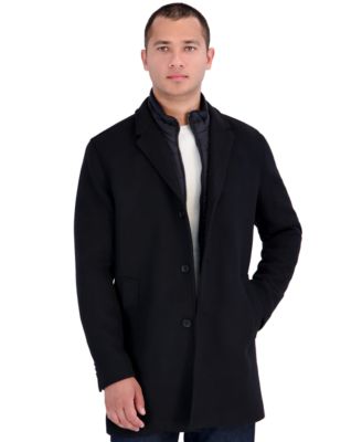 Men's Regular-Fit Wool-Blend Twill Car Coat