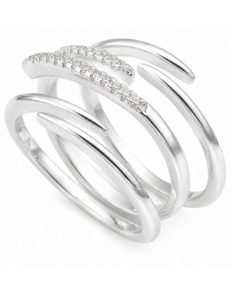 Clear Cubic Zirconia Triple Stack Ring