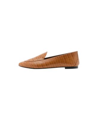 Women's Croc-Effect Leather Moccasins