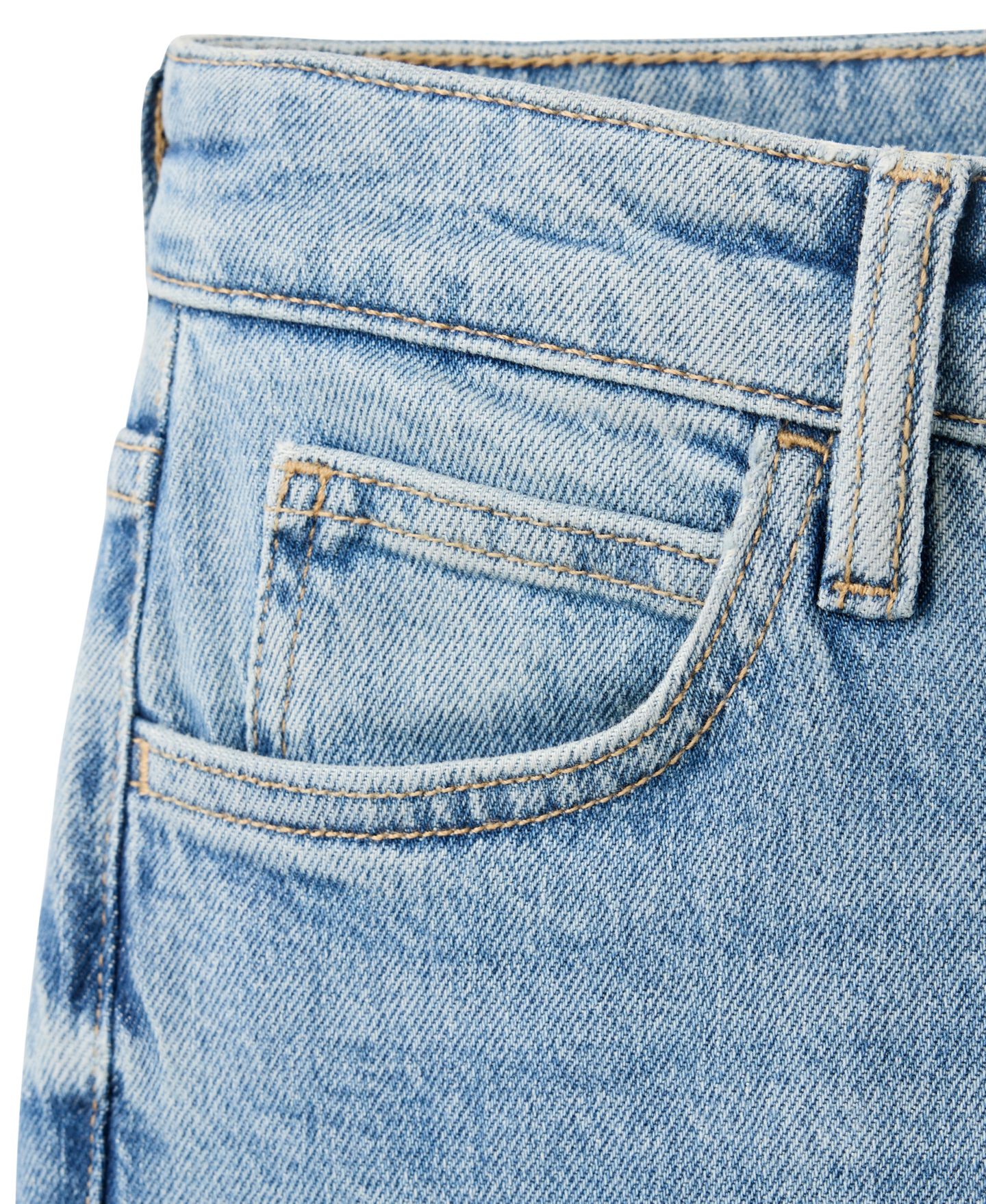 Женские джинсы MANGO Newmom High-Rise Straight-Leg, цвет: Средний синий — фото 5