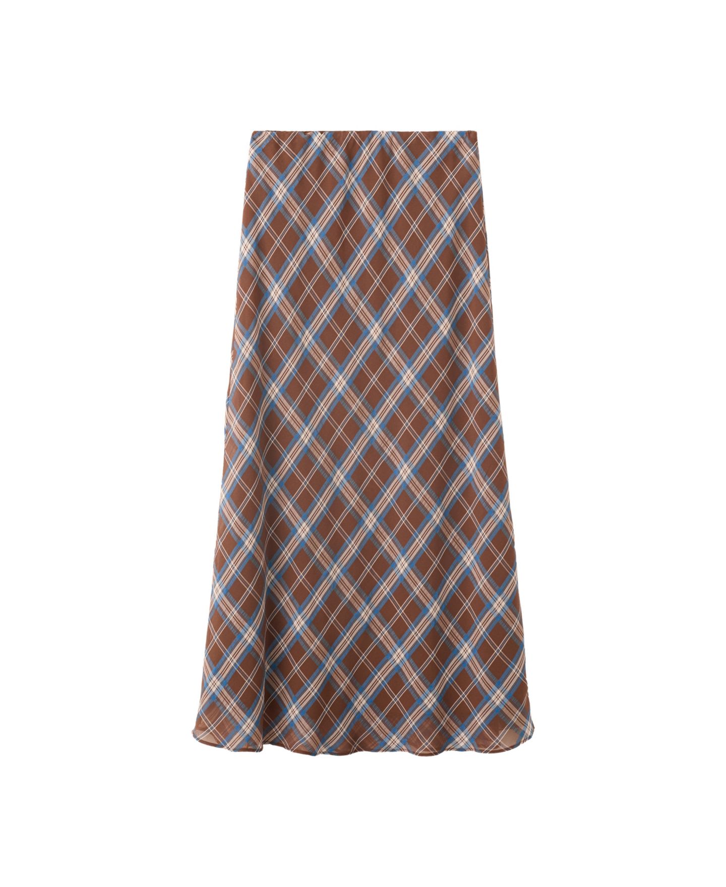 Женская юбка Mango A-Line Checked Midi, цвет: Коричневый — фото 1