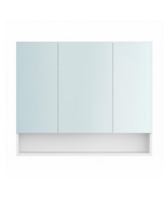 Medicine Cabinet with 3 Mirror Doors, Open Compartment, Adjustable Shelves, 35.4 x 6.5 x 29.5 inches