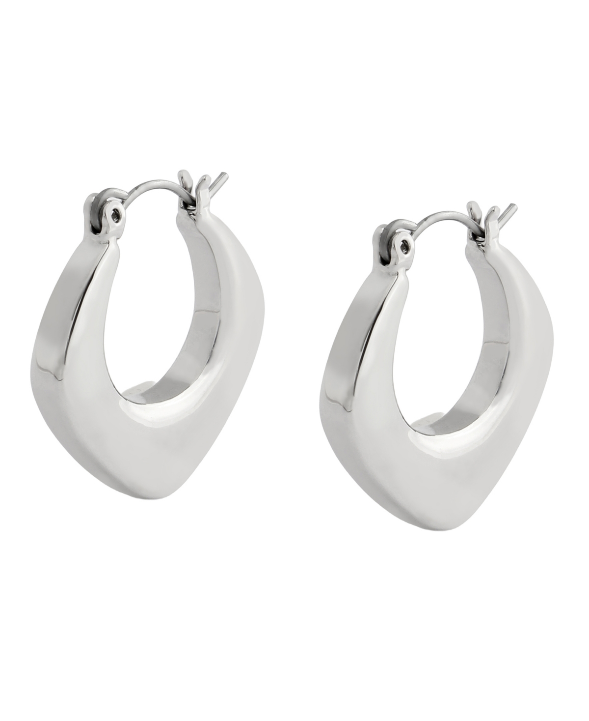 Steve Madden Silver-Tone Bubble Grunge Square Hoop Earrings